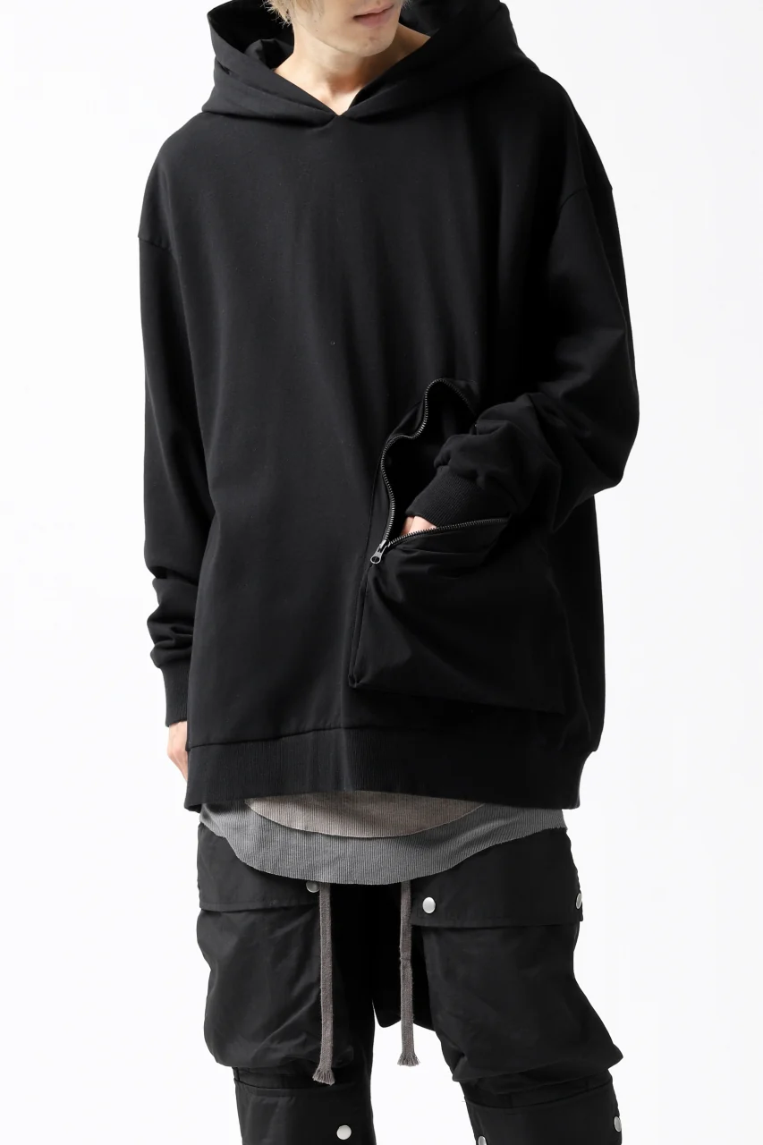 thomkrom SWEATSHIRT HOODIE-DUAL / FRENCH TERRY ORGANIC (BLACK) - Image 4