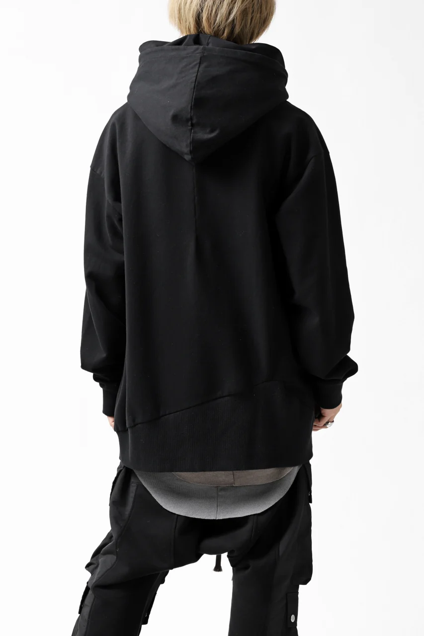 thomkrom SWEATSHIRT HOODIE-DUAL / FRENCH TERRY ORGANIC (BLACK) - Image 6