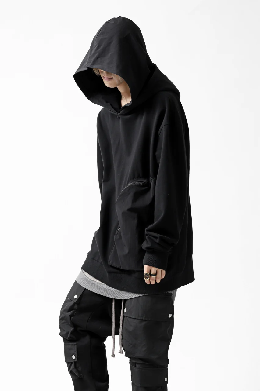 thomkrom SWEATSHIRT HOODIE-DUAL / FRENCH TERRY ORGANIC (BLACK) - Image 7