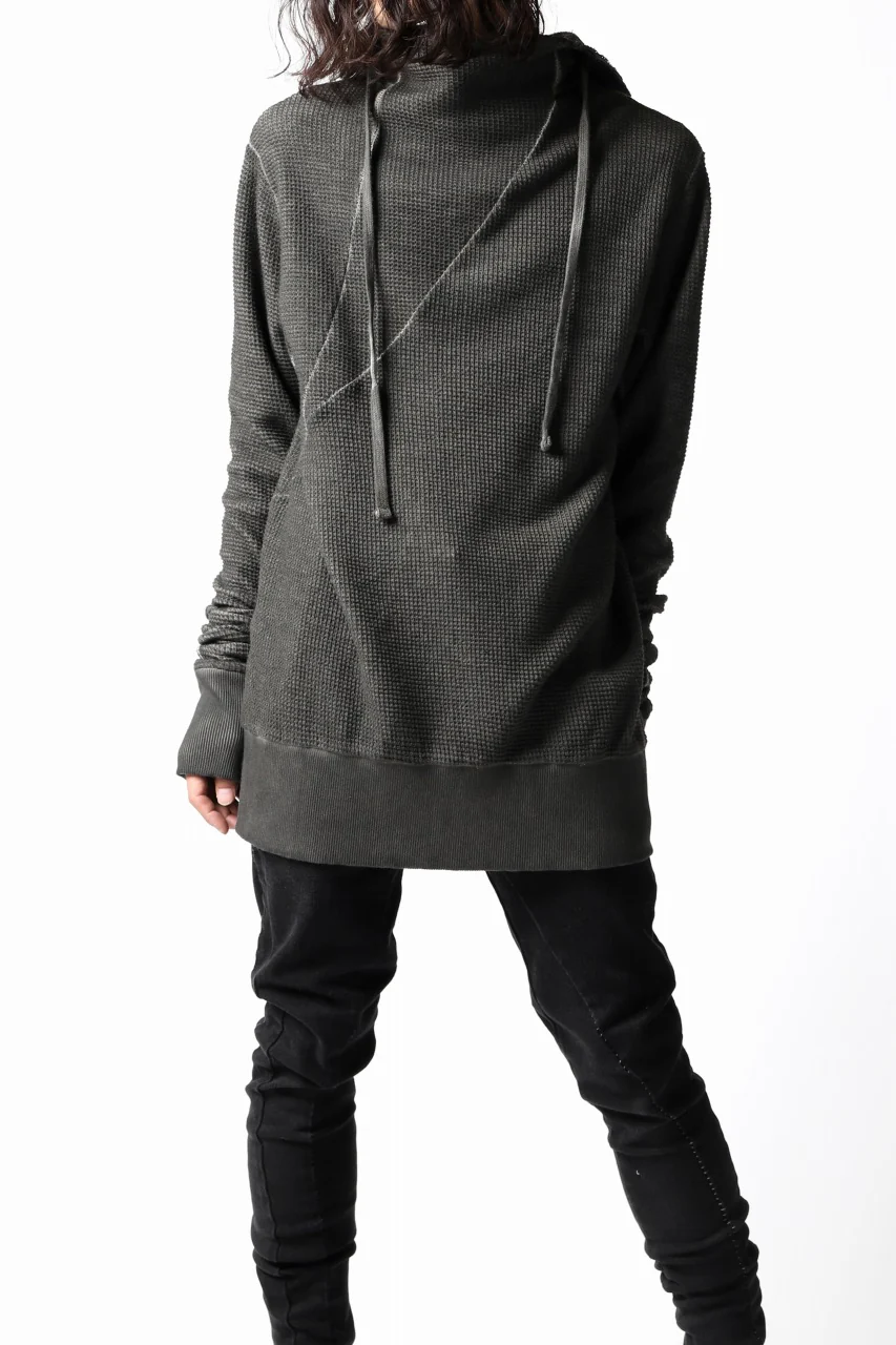 thomkrom WAFFLE HOODIE PULLOVER PARKA / OILED SPRAY DYE (TAUPE) - Image 6