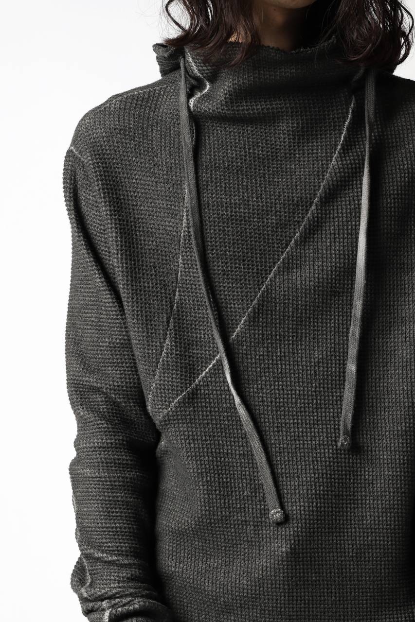 thomkrom WAFFLE HOODIE PULLOVER PARKA / OILED SPRAY DYE (TAUPE) - Image 8