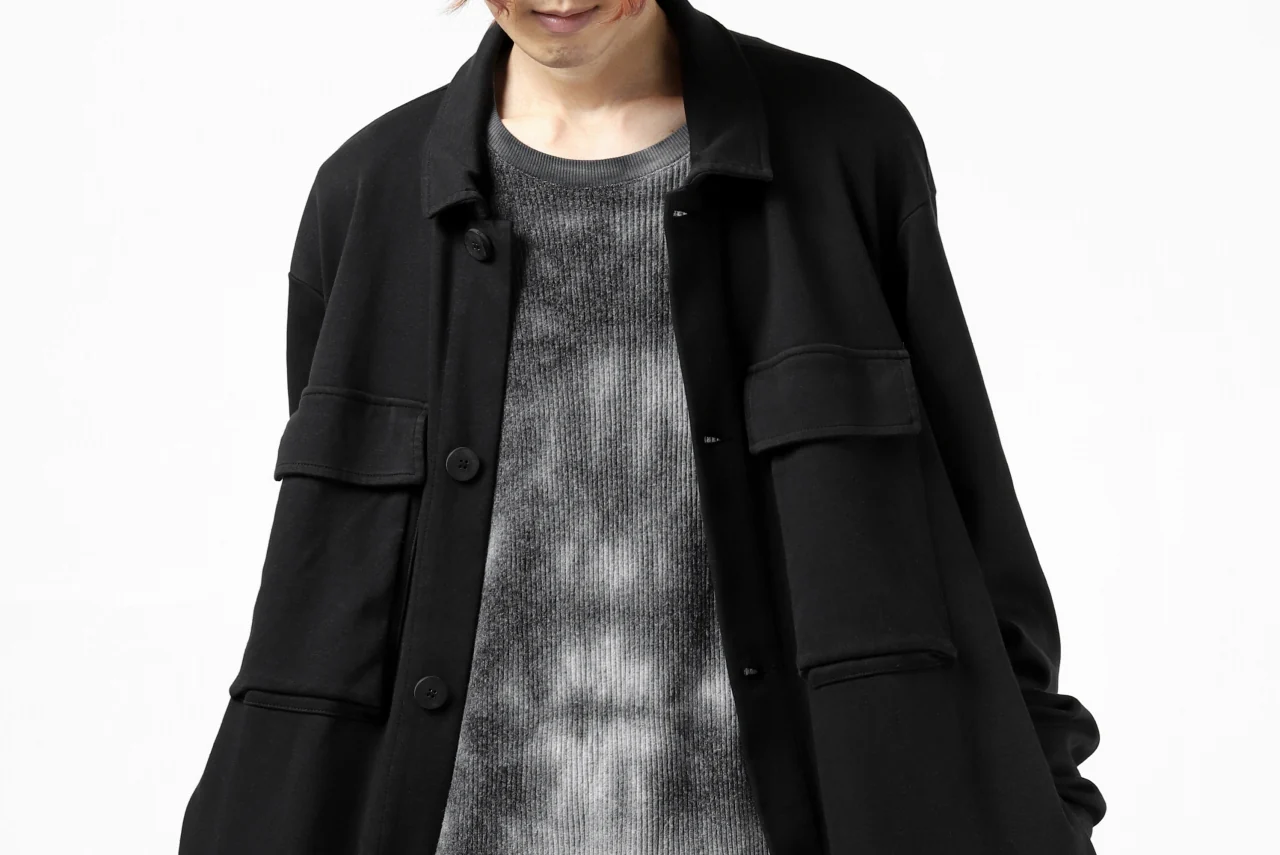 thomkrom WORK COAT / MEDIUM JERSEY (BLACK) - Image 30