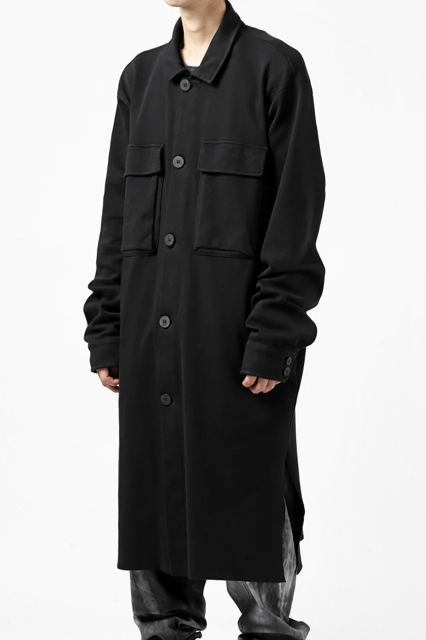 thomkrom WORK COAT / MEDIUM JERSEY (BLACK) - Image 4