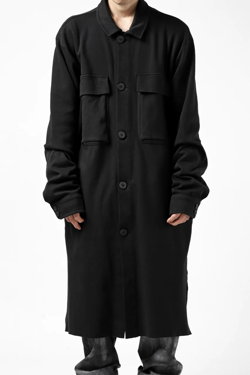 thomkrom WORK COAT / MEDIUM JERSEY (BLACK) - Image 5