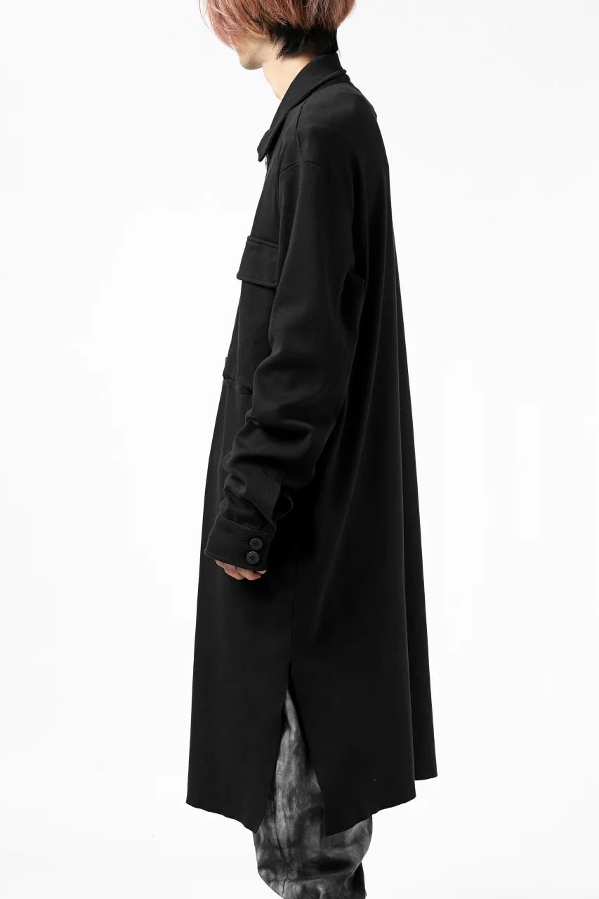 thomkrom WORK COAT / MEDIUM JERSEY (BLACK) - Image 7