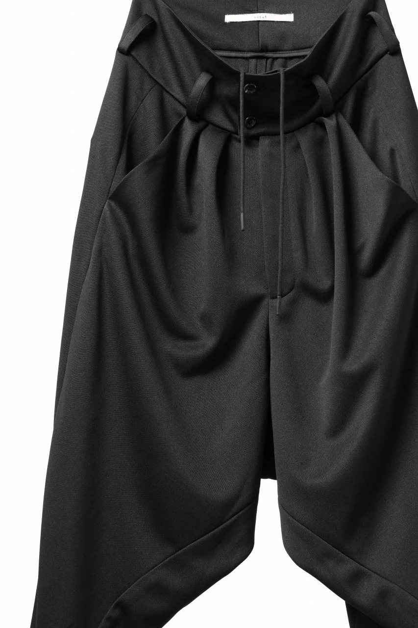 vital x DEFORMATER.® exclusive TAILOR WIDE TAPERED PANTS / GAUDI SMOOTH JERSEY (BLACK) - Image 14