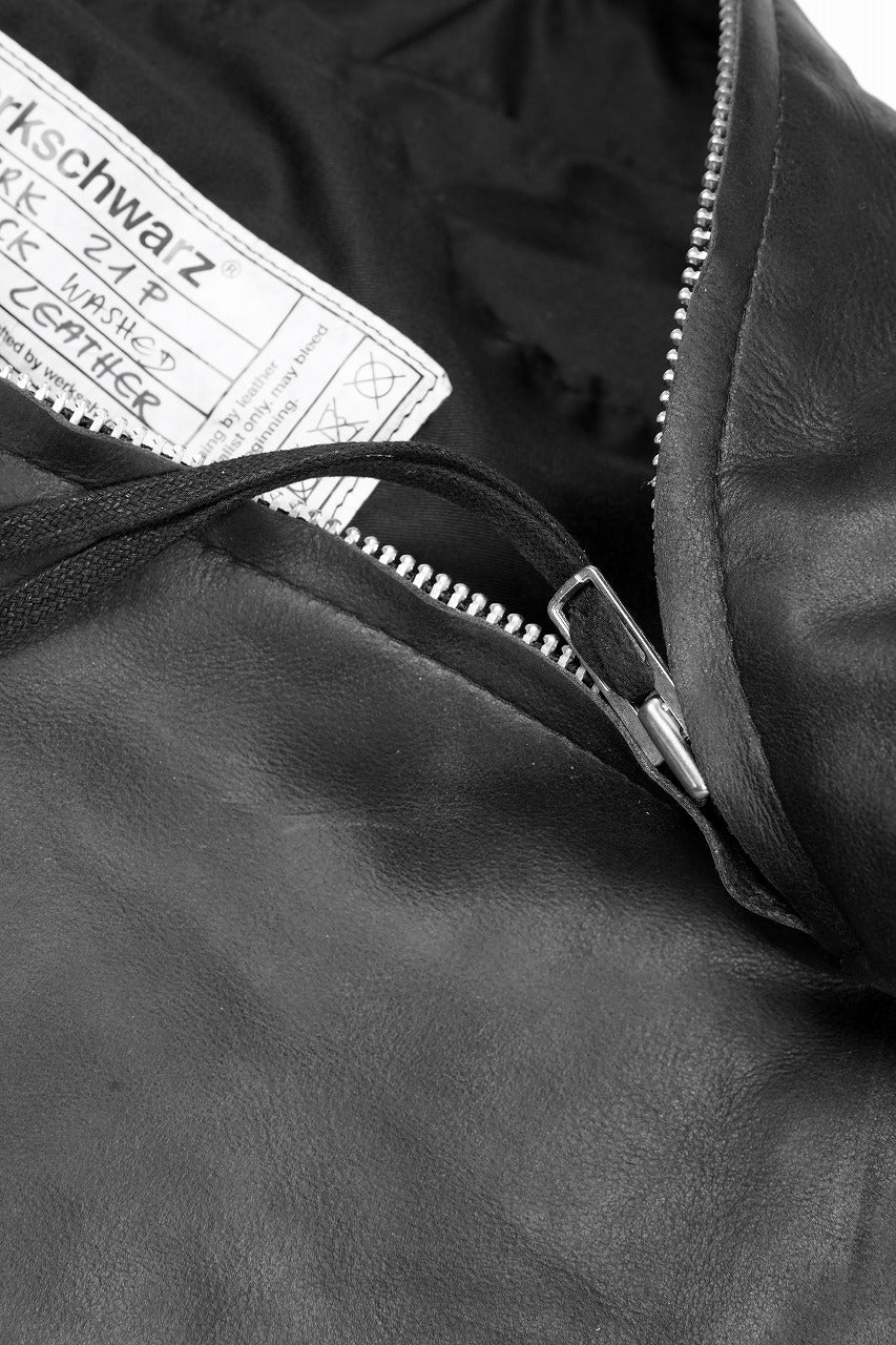werkschwarz exclusive SHOULDER BAG 21p / PULL UP COW LEATHER (BLACK) - Image 16