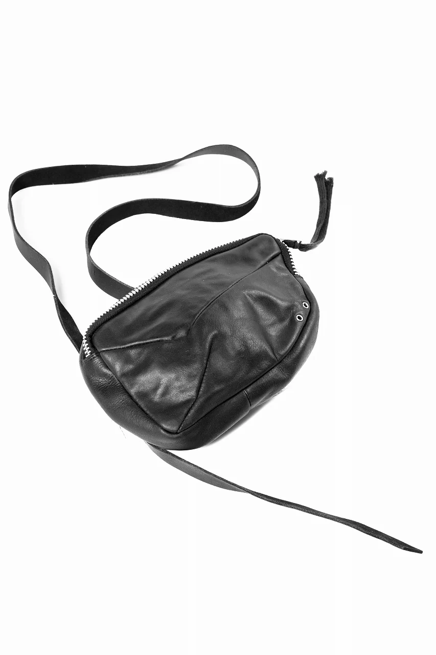 werkschwarz exclusive SHOULDER POUCH 33w / PULL UP COW LEATHER (BLACK) - Image 3