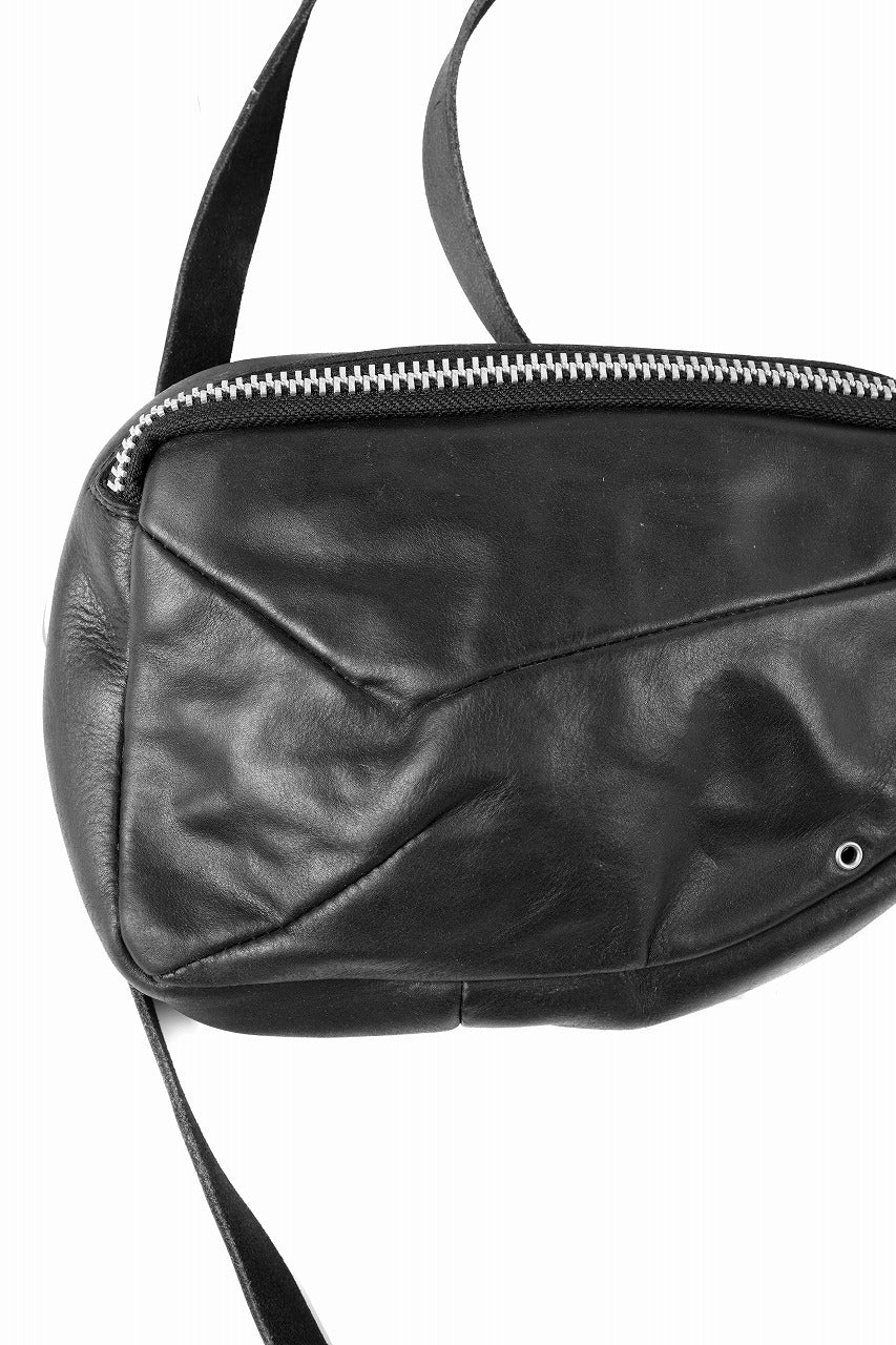 werkschwarz exclusive SHOULDER POUCH 33w / PULL UP COW LEATHER (BLACK) - Image 7