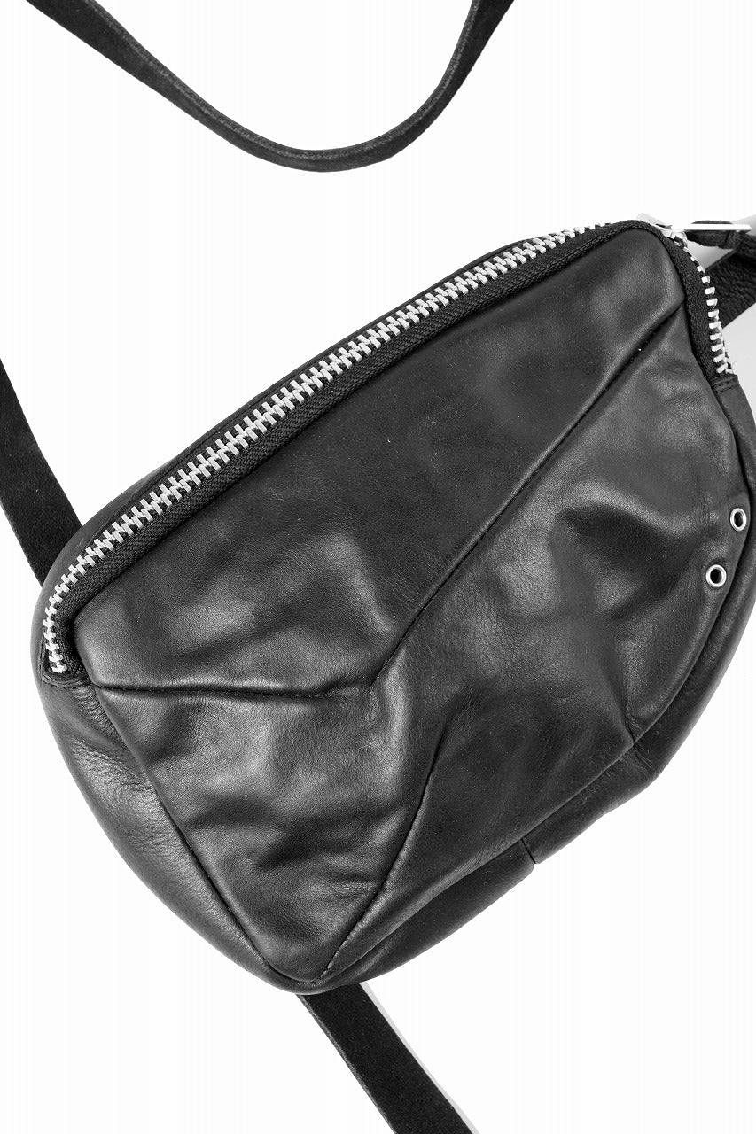 werkschwarz exclusive SHOULDER POUCH 33w / PULL UP COW LEATHER (BLACK) - Image 9