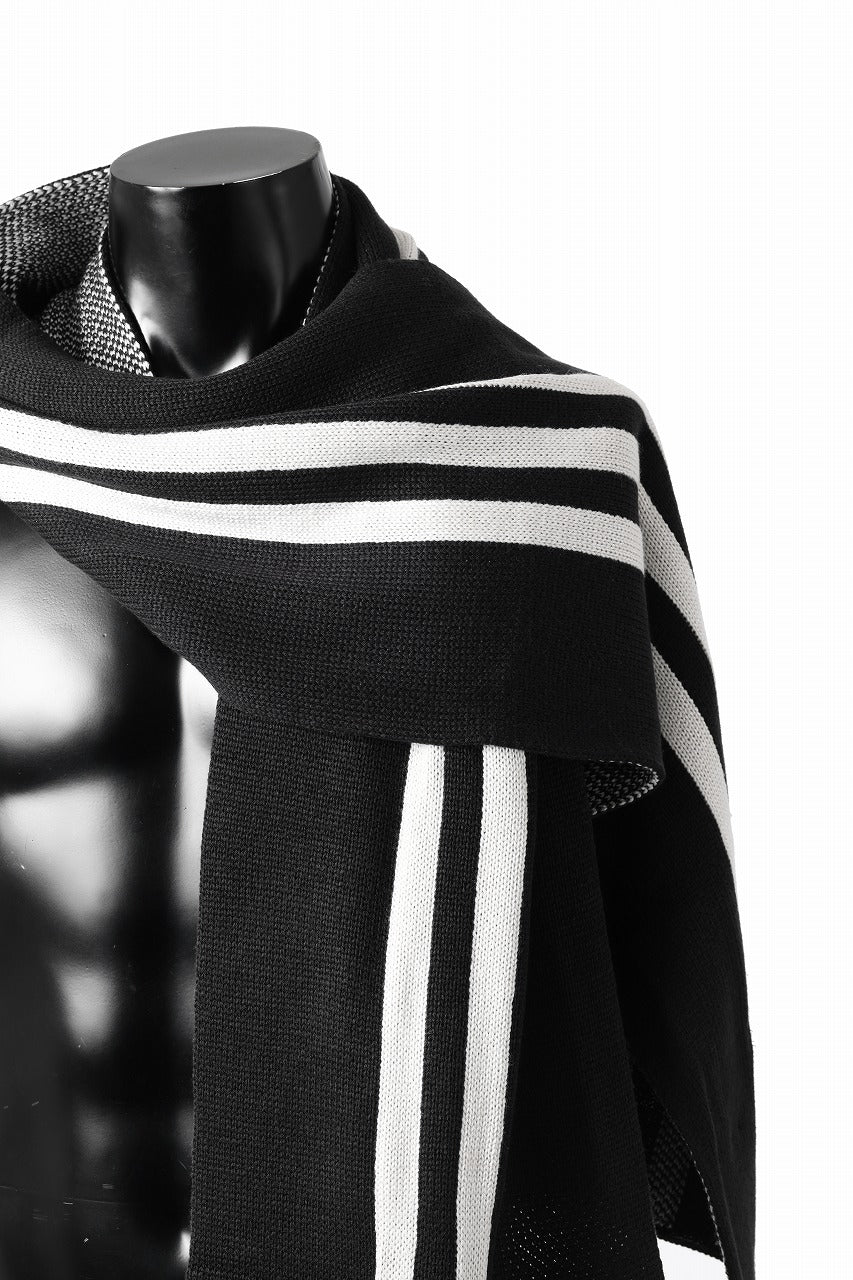 Y-3 Yohji Yamamoto THREE STRIPE SCARF (BLACK) - Image 12