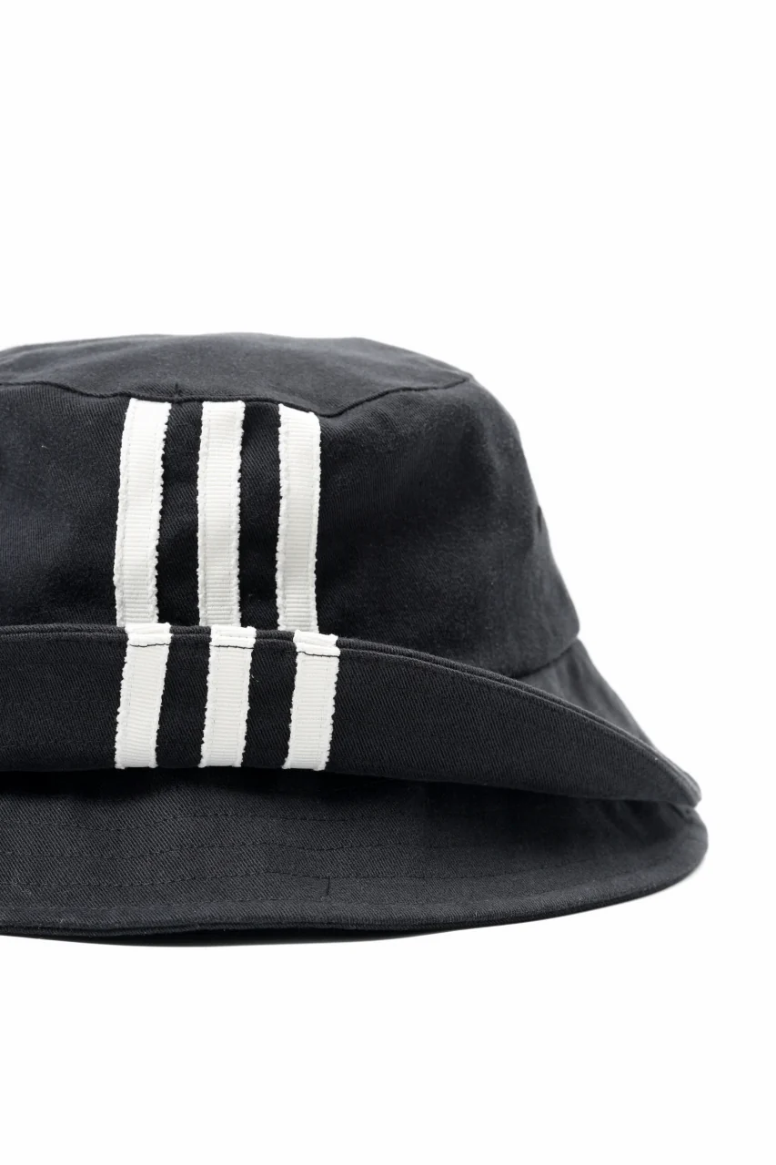 Y-3 Yohji Yamamoto 3 STRIPES DOUBLE BRIM HAT (BLACK) - Image 10