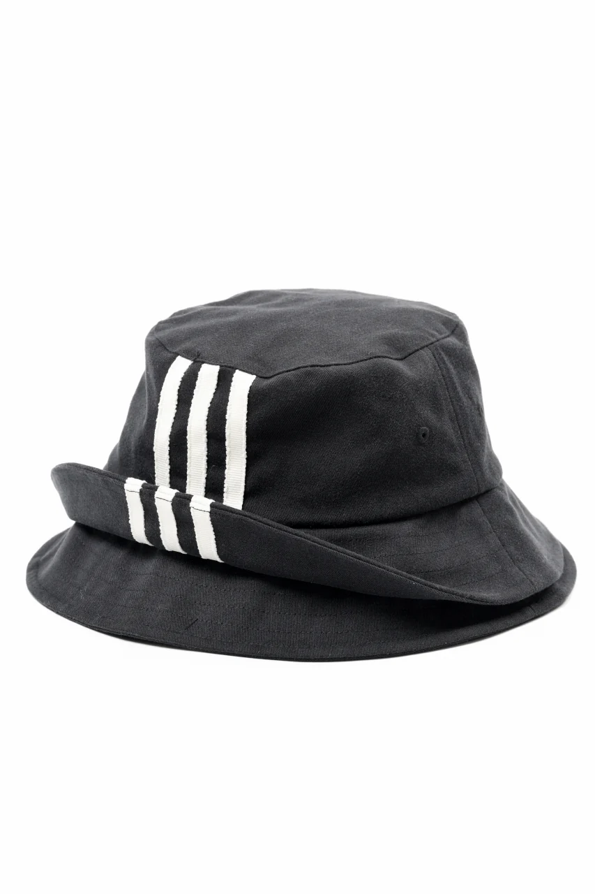 Y-3 Yohji Yamamoto 3 STRIPES DOUBLE BRIM HAT (BLACK) - Image 2