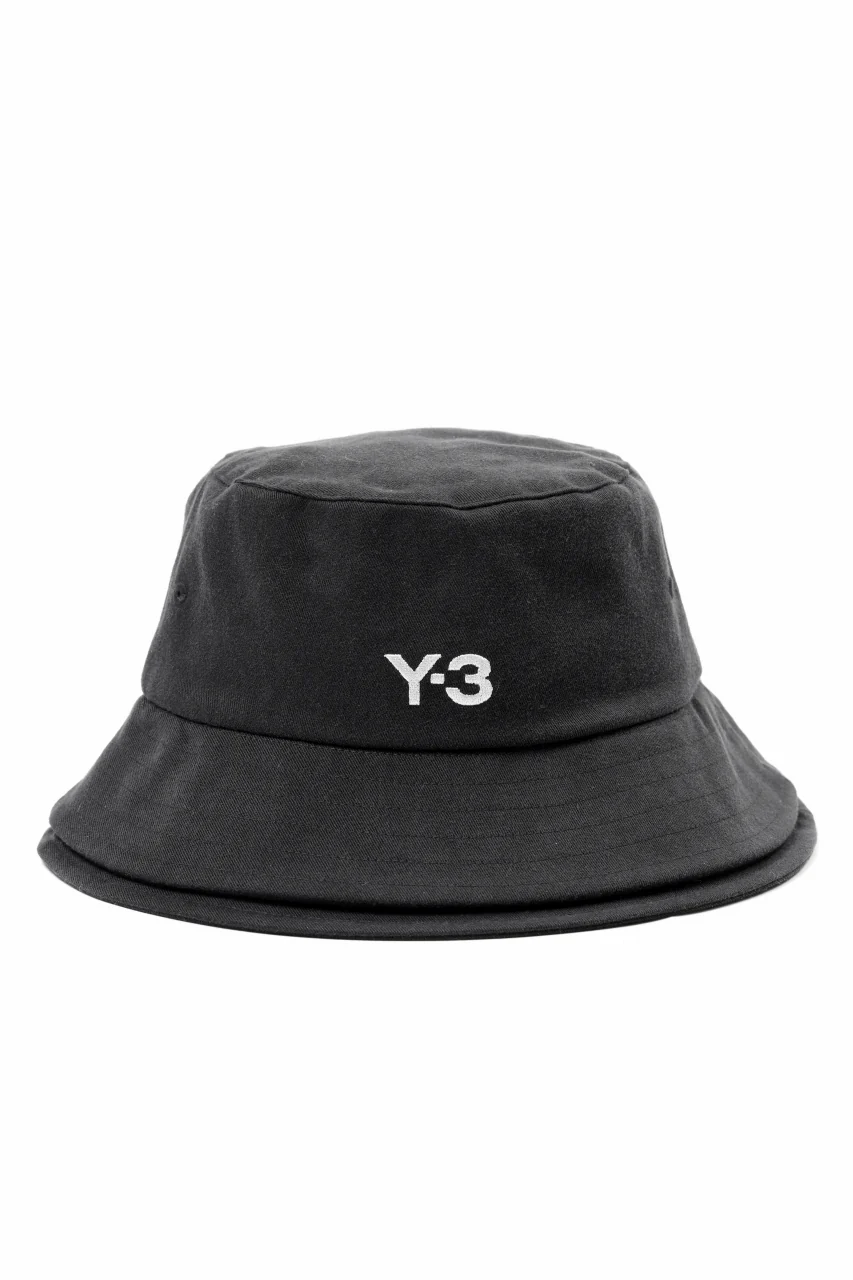 Y-3 Yohji Yamamoto 3 STRIPES DOUBLE BRIM HAT (BLACK) - Image 3