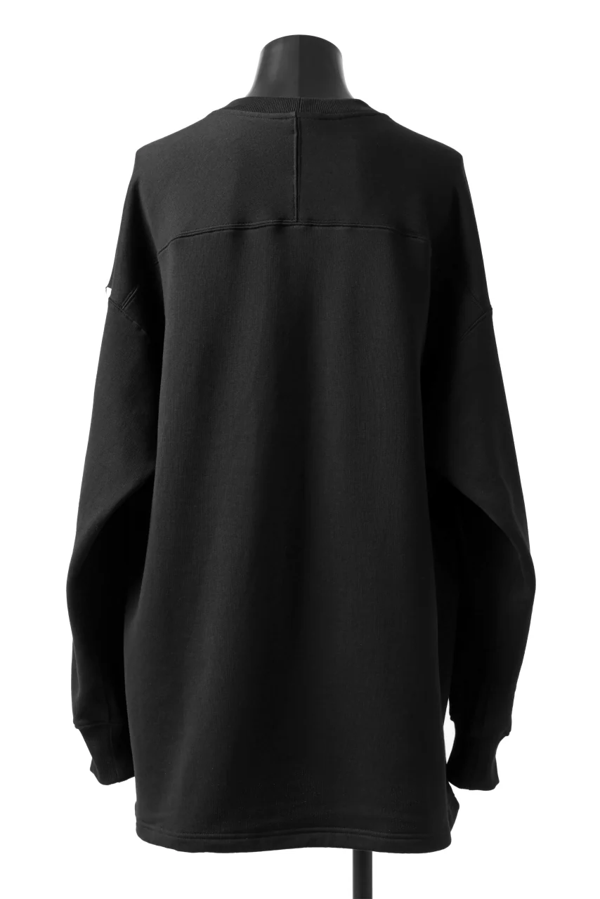Y-3 Yohji Yamamoto 3 STRIPES LEFT SLEEVE SWEAT TOP / FRENCH TERRY (BLACK) - Image 11