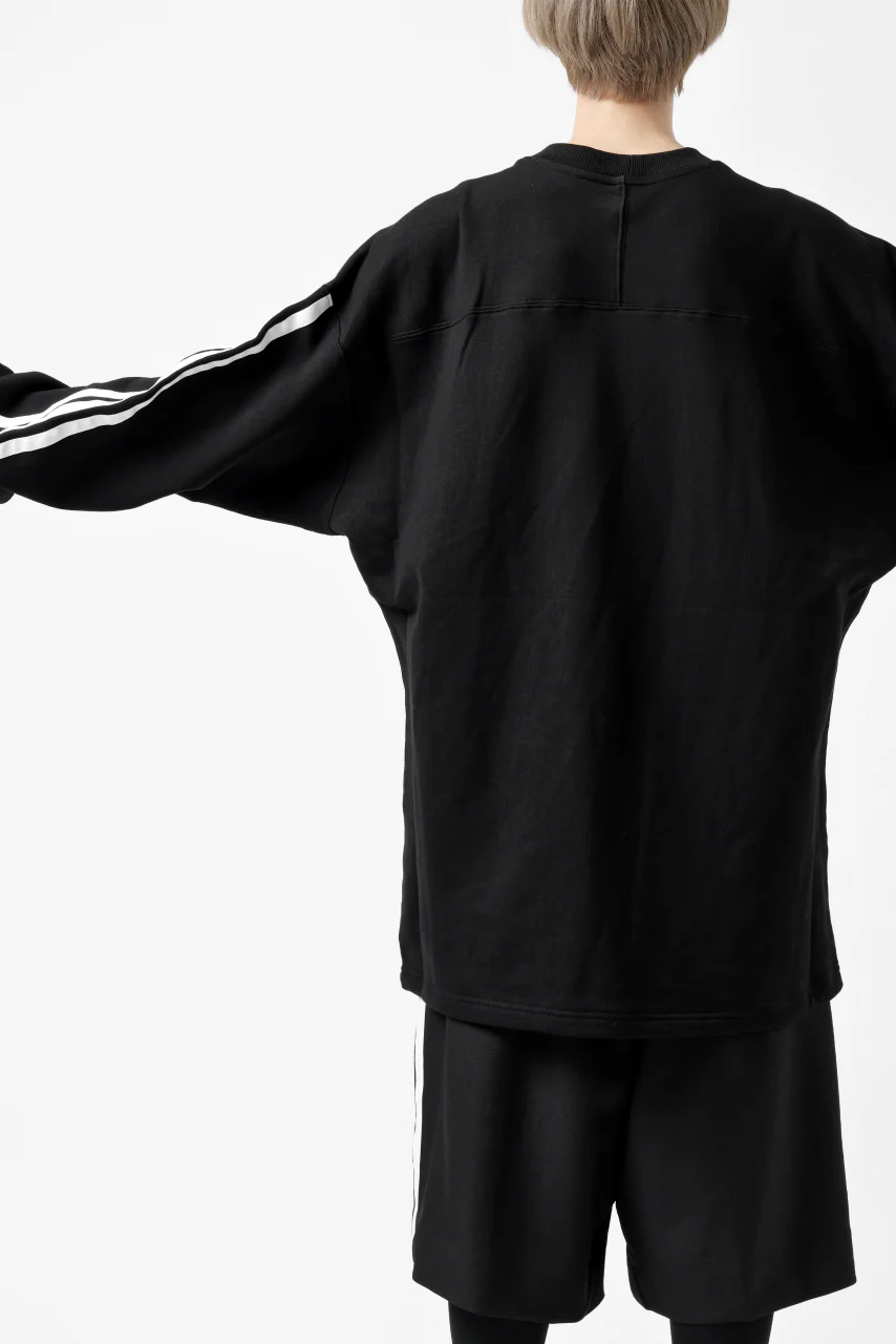Y-3 Yohji Yamamoto 3 STRIPES LEFT SLEEVE SWEAT TOP / FRENCH TERRY (BLACK) - Image 28