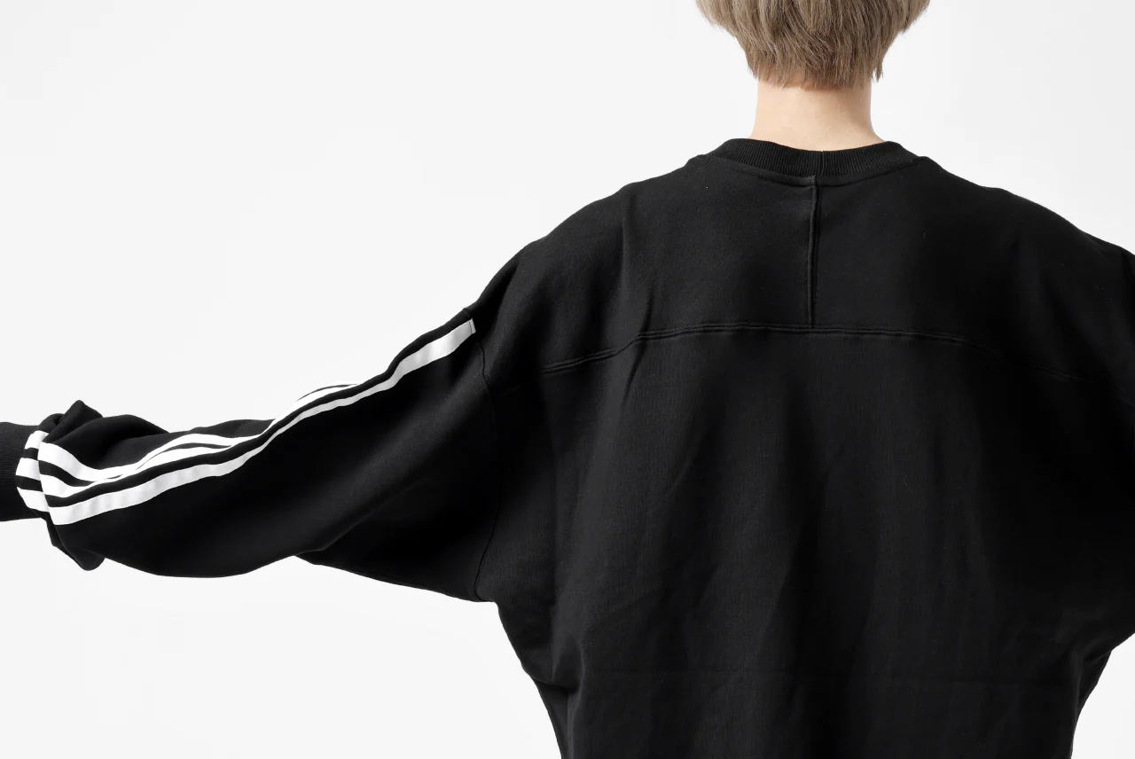 Y-3 Yohji Yamamoto 3 STRIPES LEFT SLEEVE SWEAT TOP / FRENCH TERRY (BLACK) - Image 46