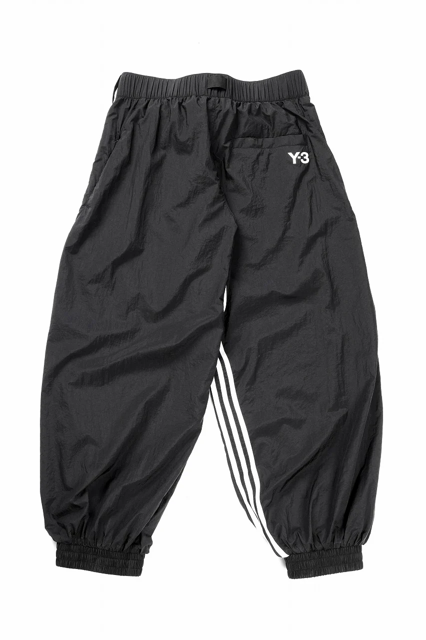 Y-3 Yohji Yamamoto 3 STRIPES LIGHT SHELL TRACK PANTS (BLACK) - Image 3