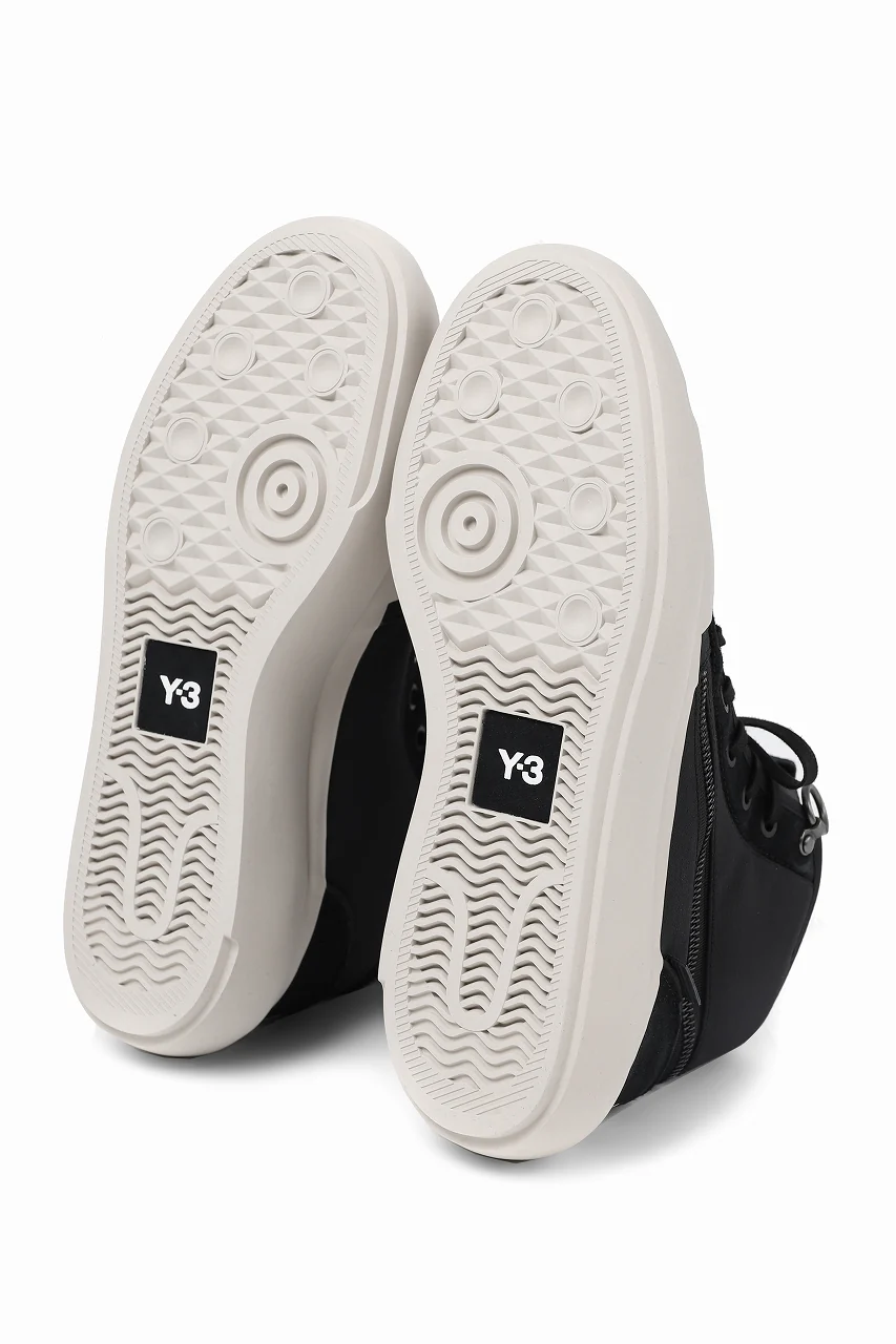 Y-3 Yohji Yamamoto AJATU COURT HIGH SNEAKERS (BLACK/BLACK/COREWHITE) - Image 11