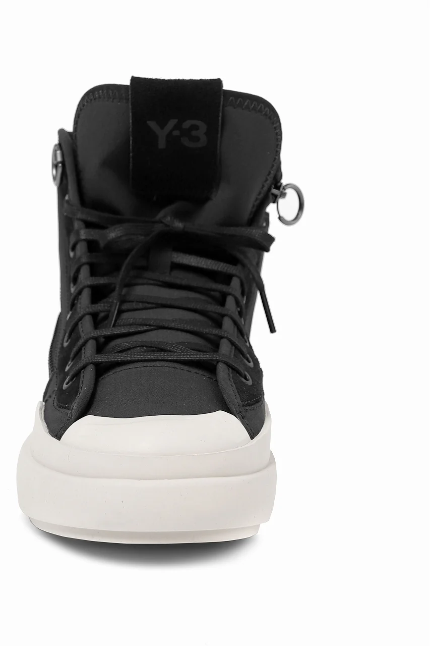 Y-3 Yohji Yamamoto AJATU COURT HIGH SNEAKERS (BLACK/BLACK/COREWHITE) - Image 15