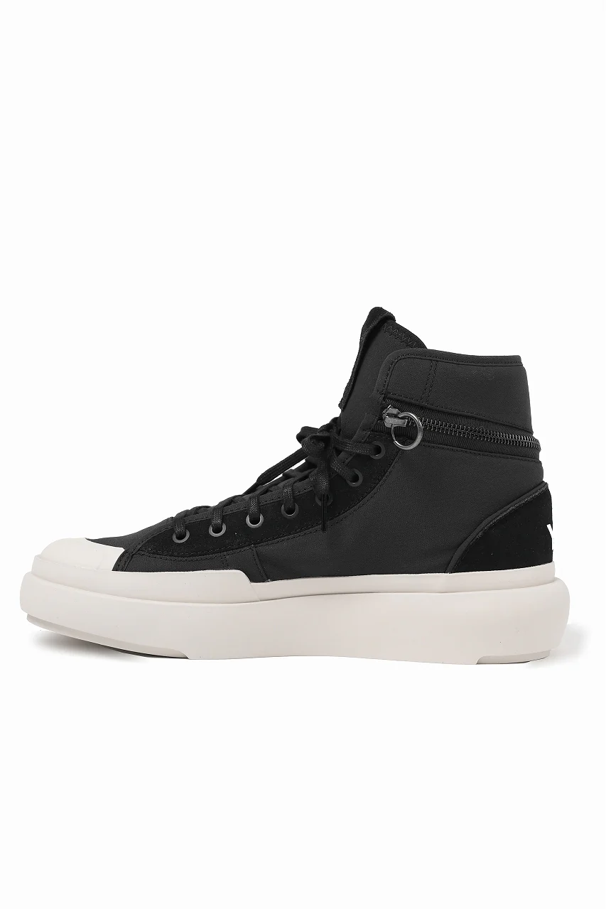 Y-3 Yohji Yamamoto AJATU COURT HIGH SNEAKERS (BLACK/BLACK/COREWHITE) - Image 18
