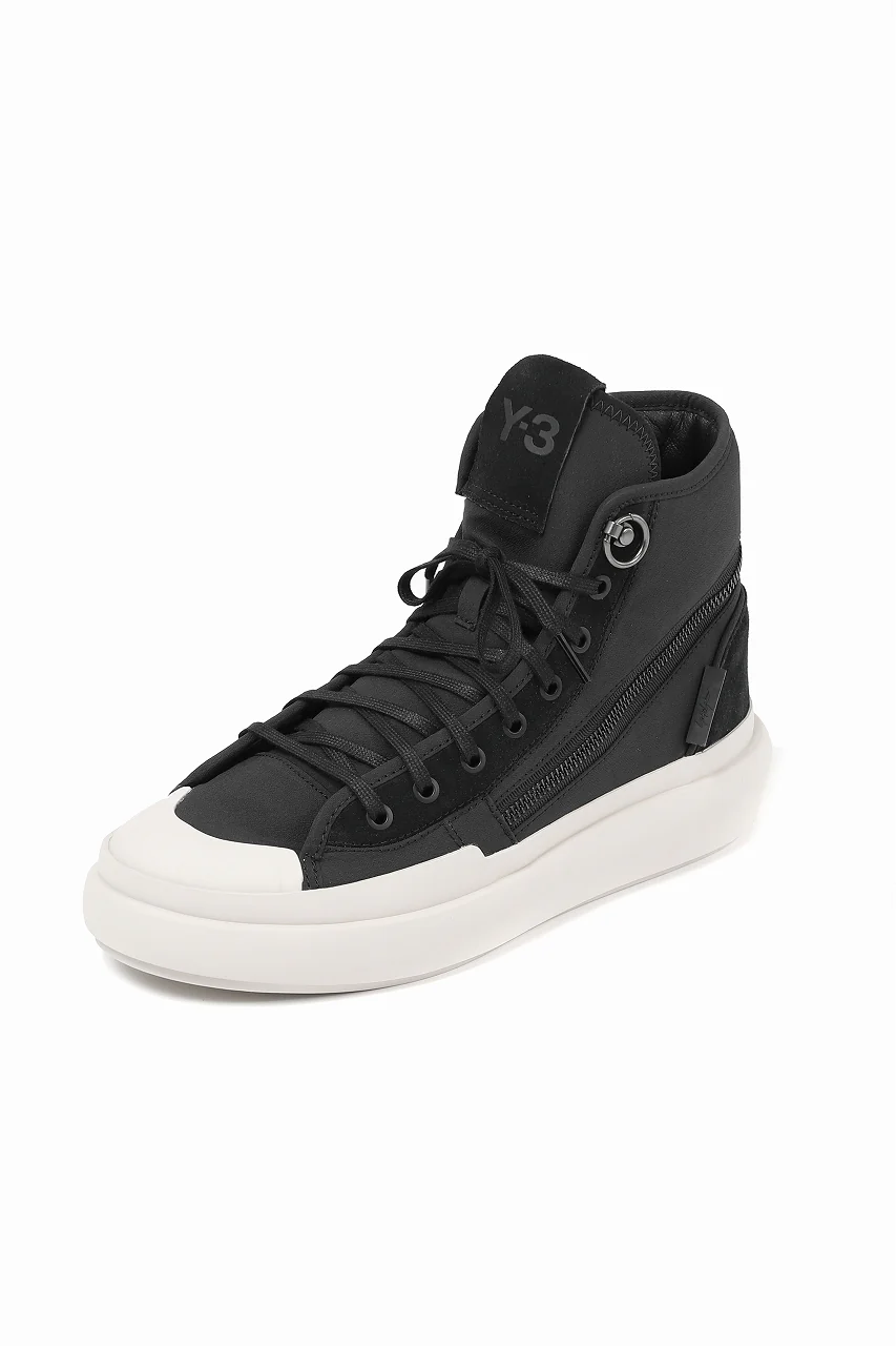 Y-3 Yohji Yamamoto AJATU COURT HIGH SNEAKERS (BLACK/BLACK/COREWHITE) - Image 19