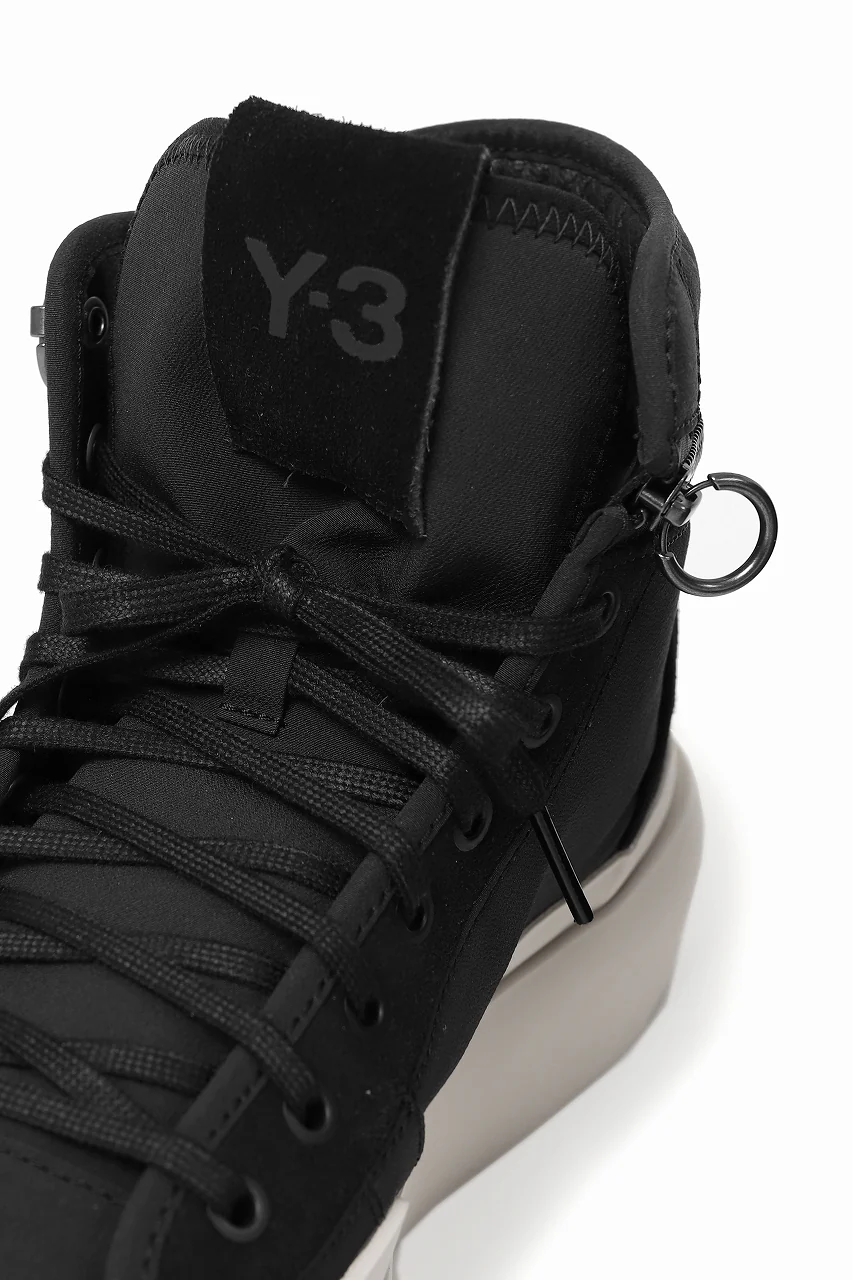 Y-3 Yohji Yamamoto AJATU COURT HIGH SNEAKERS (BLACK/BLACK/COREWHITE) - Image 24