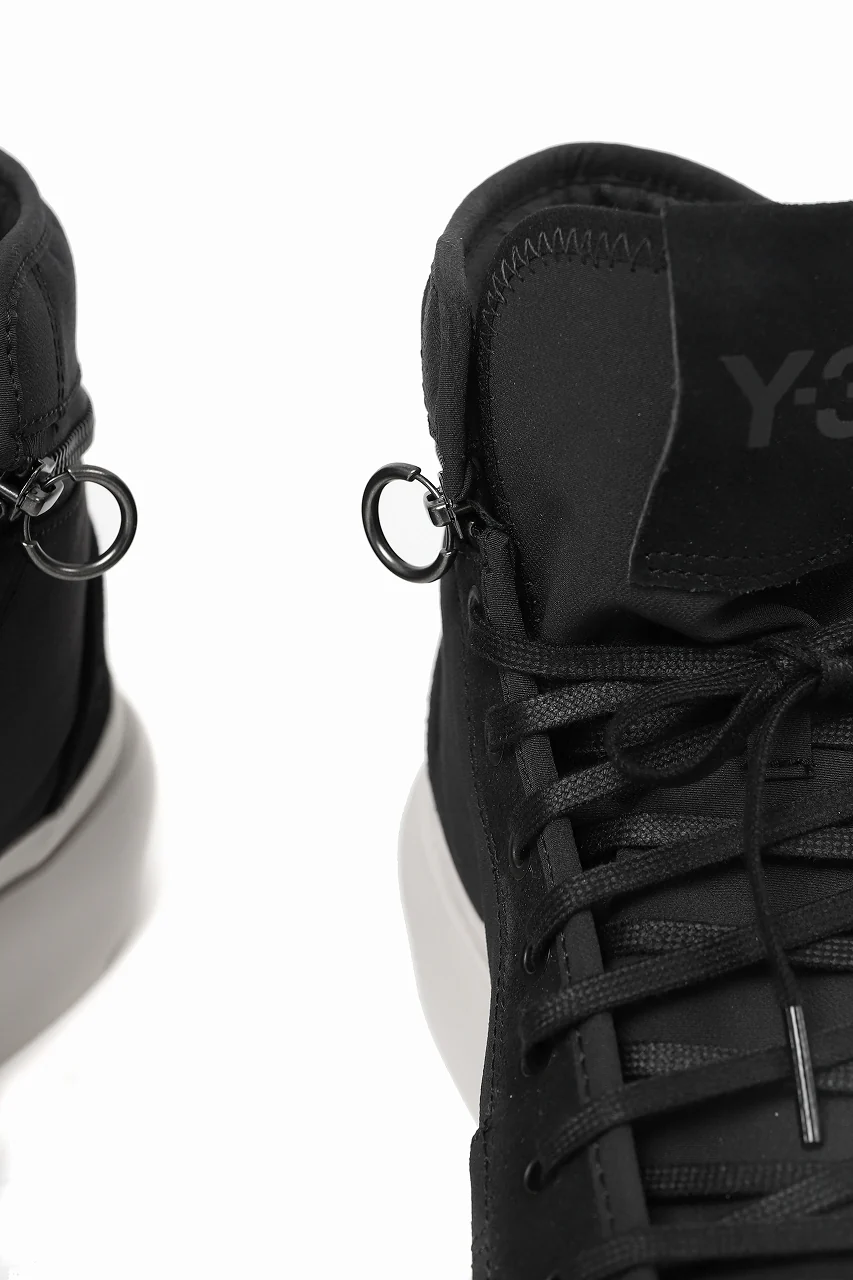 Y-3 Yohji Yamamoto AJATU COURT HIGH SNEAKERS (BLACK/BLACK/COREWHITE) - Image 25