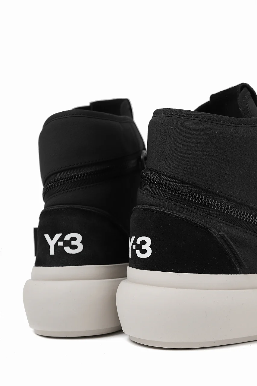 Y-3 Yohji Yamamoto AJATU COURT HIGH SNEAKERS (BLACK/BLACK/COREWHITE) - Image 27