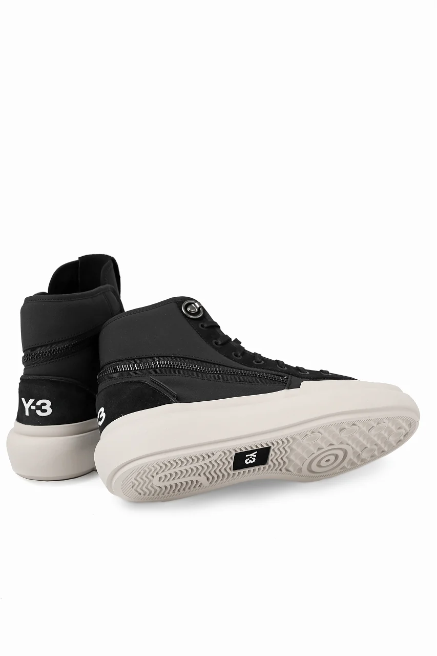 Y-3 Yohji Yamamoto AJATU COURT HIGH SNEAKERS (BLACK/BLACK/COREWHITE) - Image 28