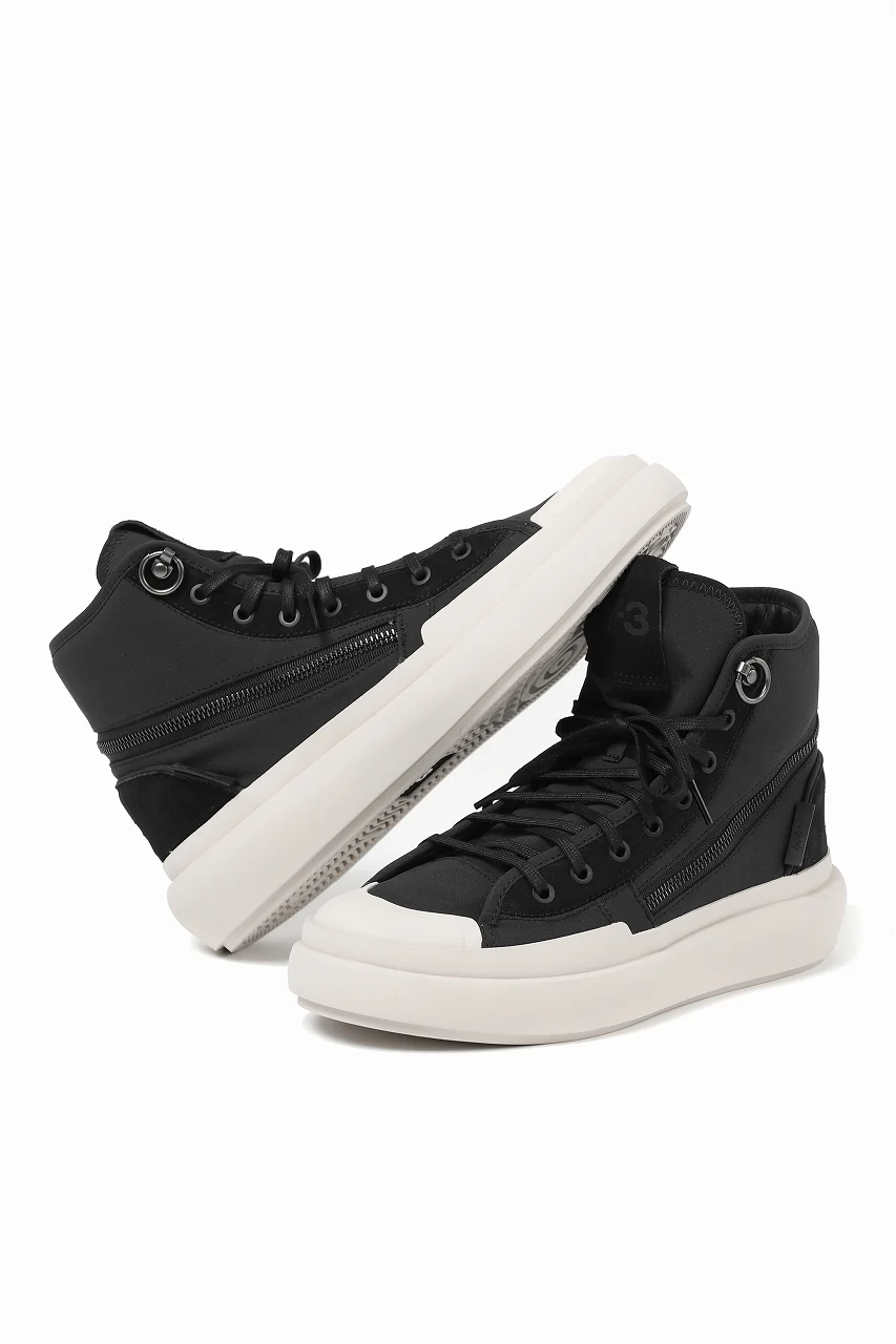 Y-3 Yohji Yamamoto AJATU COURT HIGH SNEAKERS (BLACK/BLACK/COREWHITE) - Image 5