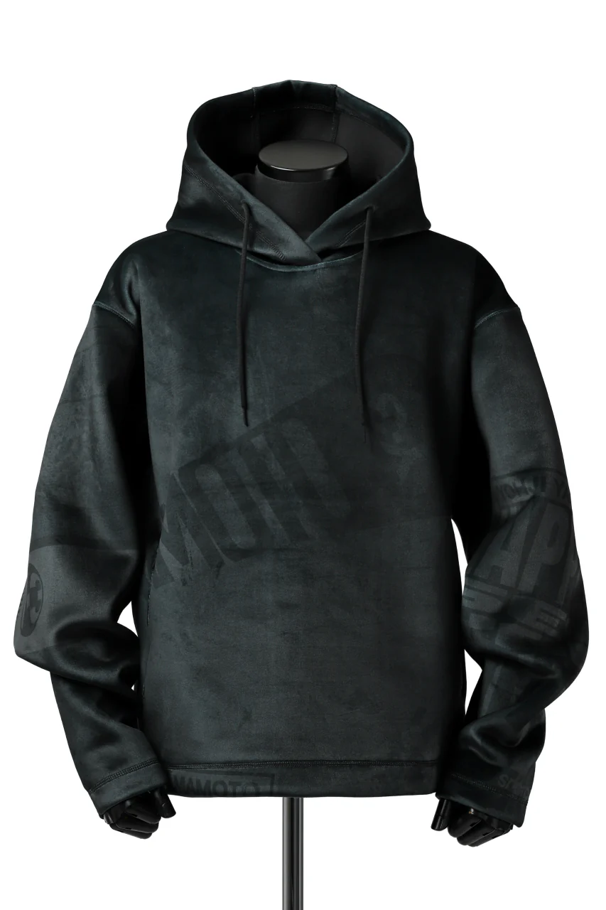 Y-3 Yohji Yamamoto ALL OVER PRINT HOODIE PARKA / VELVET SPACER ZINE (BLACK)