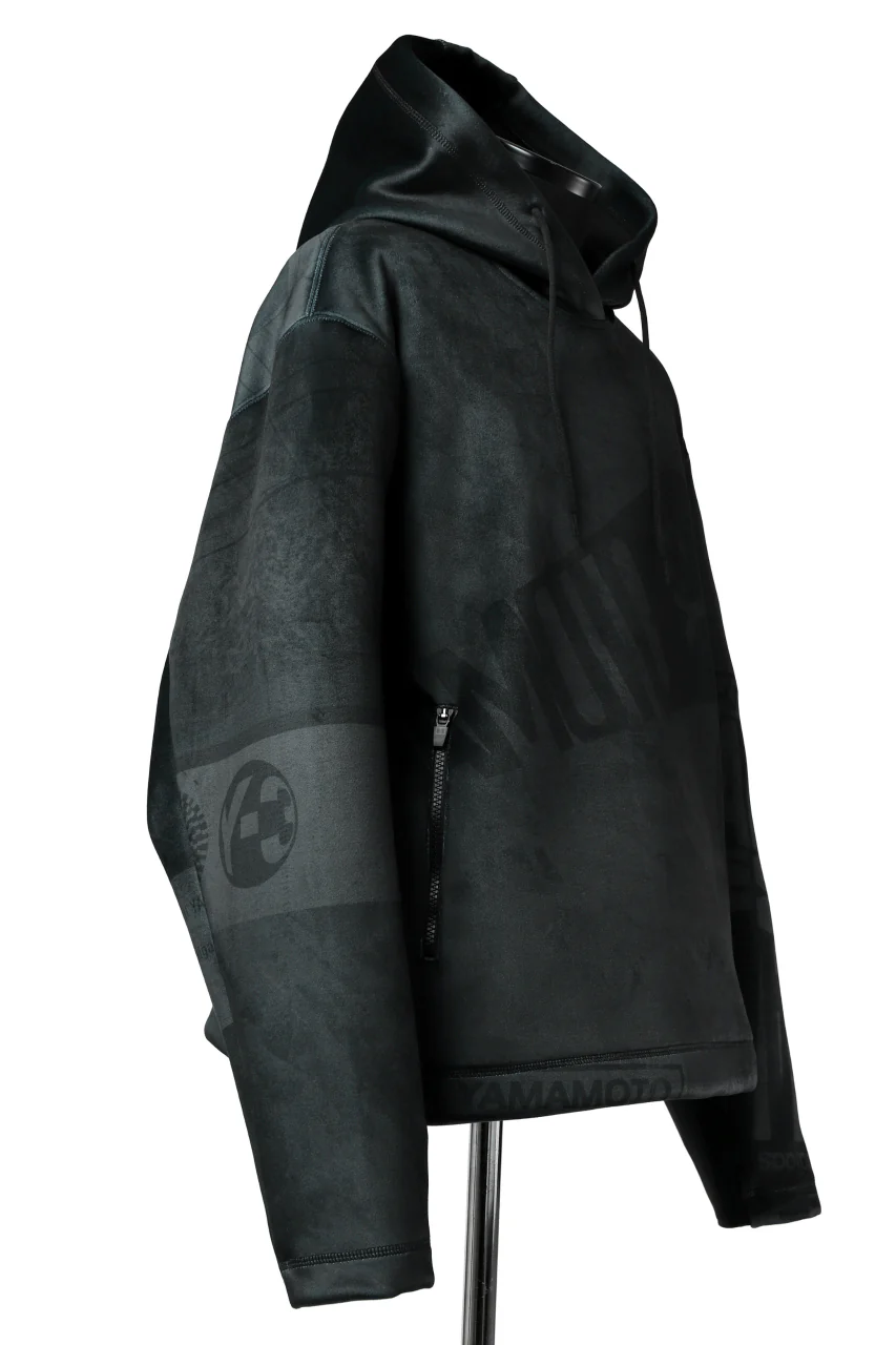 Y-3 Yohji Yamamoto ALL OVER PRINT HOODIE PARKA / VELVET SPACER ZINE (BLACK) - Image 4