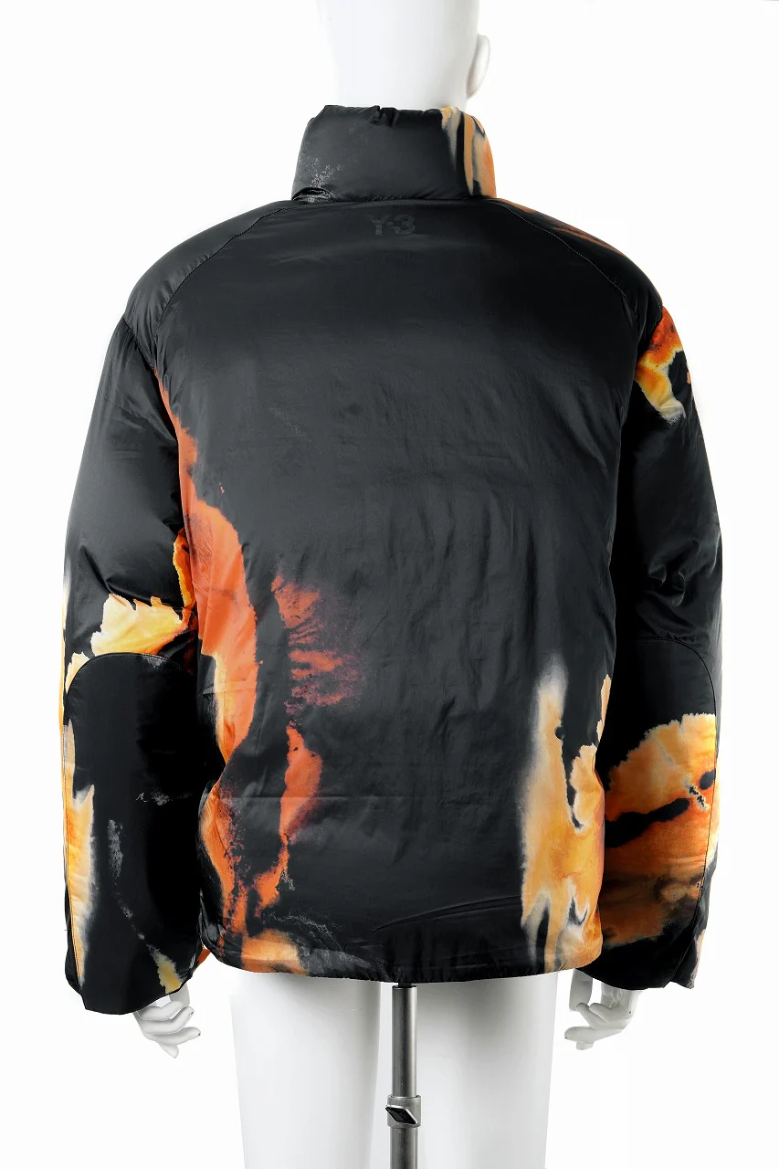 Y-3 Yohji Yamamoto AOP PUFFER DOWN JACKET (BLACK + MULTI) - Image 2
