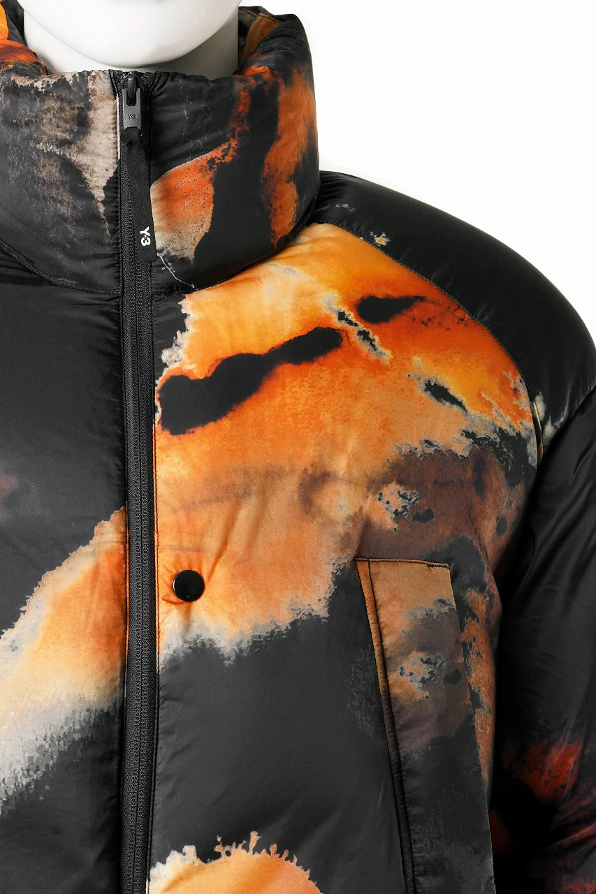 Y-3 Yohji Yamamoto AOP PUFFER DOWN JACKET (BLACK + MULTI) - Image 3