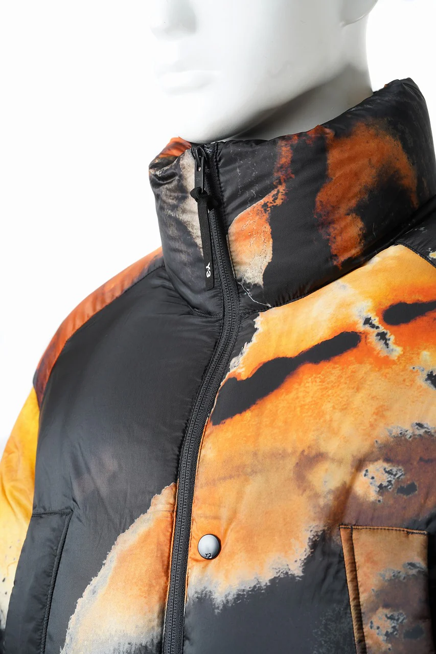 Y-3 Yohji Yamamoto AOP PUFFER DOWN JACKET (BLACK + MULTI) - Image 5