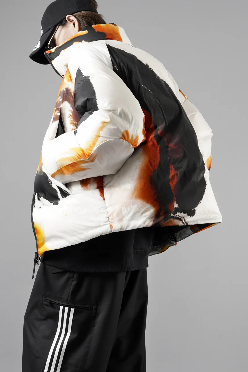 Y-3 Yohji Yamamoto AOP PUFFER DOWN JACKET (WHITE + MULTI) - Image 12