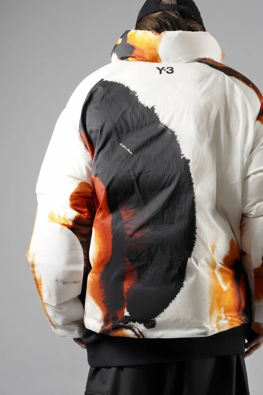 Y-3 Yohji Yamamoto AOP PUFFER DOWN JACKET (WHITE + MULTI) - Image 13