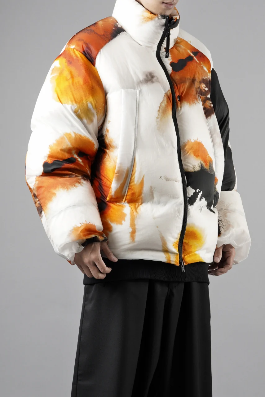 Y-3 Yohji Yamamoto AOP PUFFER DOWN JACKET (WHITE + MULTI) - Image 14