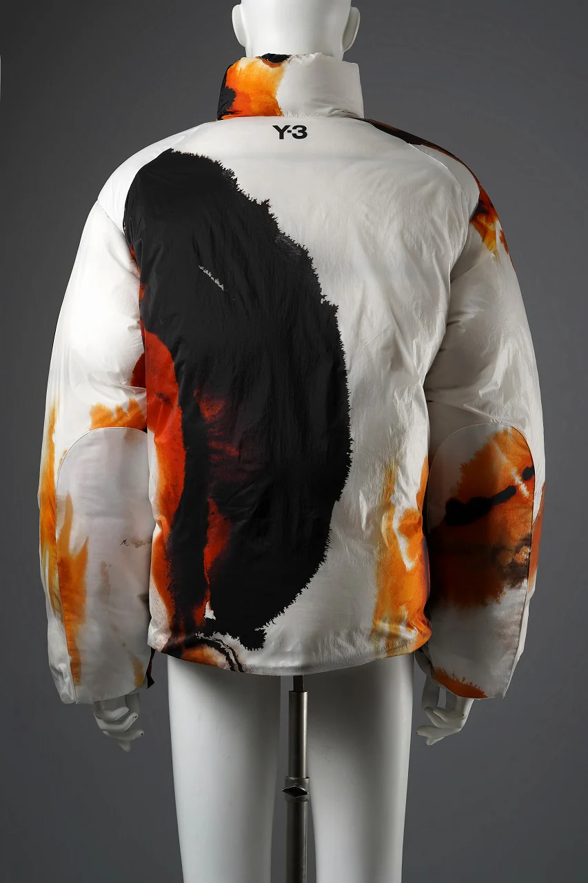 Y-3 Yohji Yamamoto AOP PUFFER DOWN JACKET (WHITE + MULTI) - Image 4