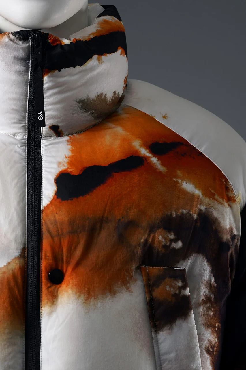 Y-3 Yohji Yamamoto AOP PUFFER DOWN JACKET (WHITE + MULTI) - Image 6