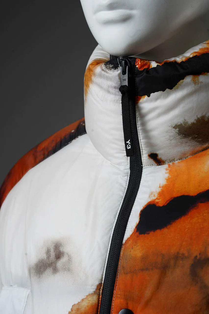 Y-3 Yohji Yamamoto AOP PUFFER DOWN JACKET (WHITE + MULTI) - Image 8