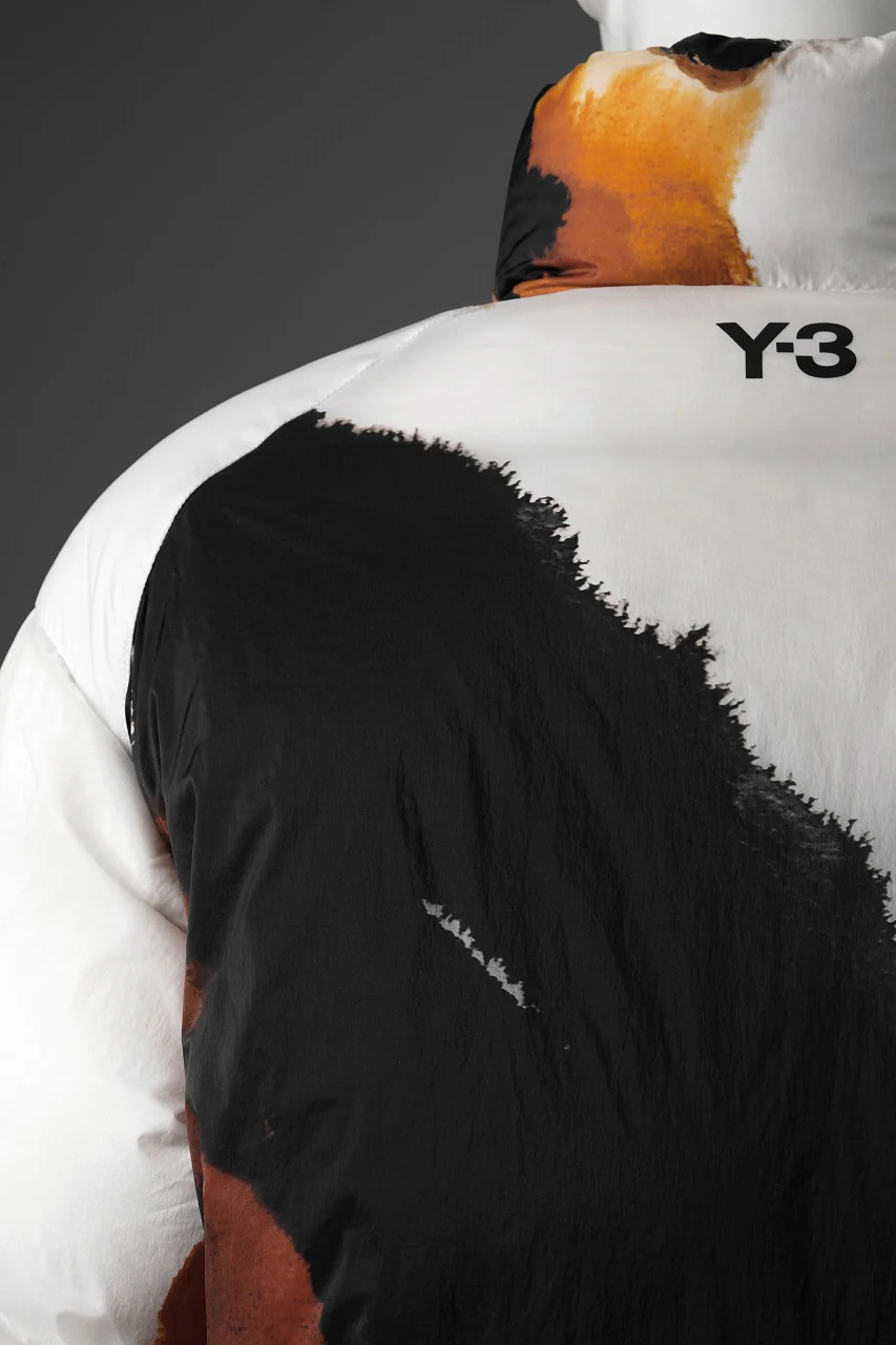 Y-3 Yohji Yamamoto AOP PUFFER DOWN JACKET (WHITE + MULTI) - Image 9