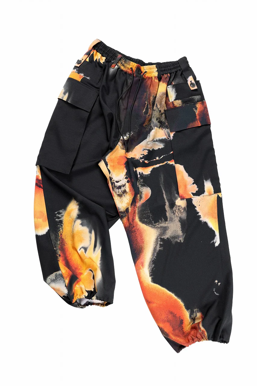 Y-3 Yohji Yamamoto AOP SPORT UNIFORM CARGO PANTS (BLACK + MULTI) - Image 5