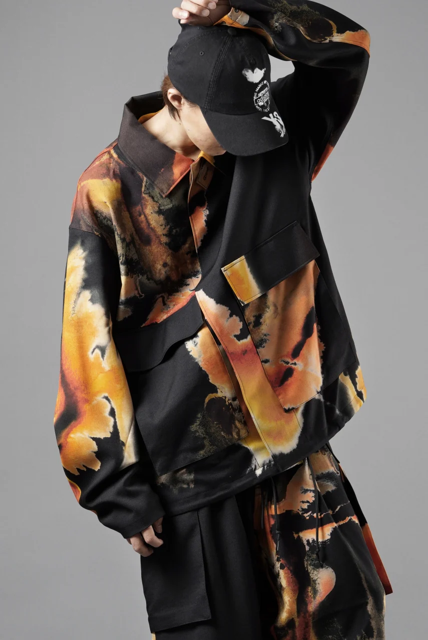 Y-3 Yohji Yamamoto AOP SPORT UNIFORM COACH JACKET (BLACK + MULTI) - Image 16