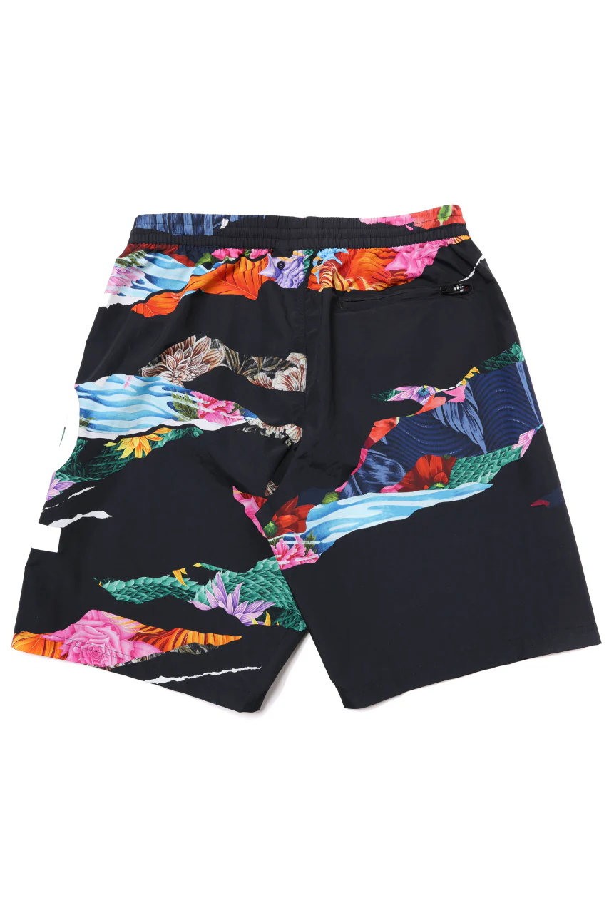 Y-3 Yohji Yamamoto AOP SWIM SHORTS (BLACK x PRINT) - Image 4