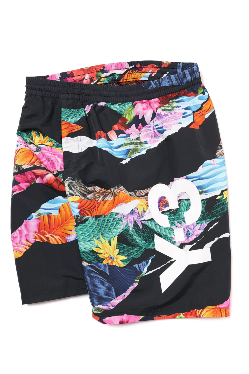 Y-3 Yohji Yamamoto AOP SWIM SHORTS (BLACK x PRINT) - Image 6