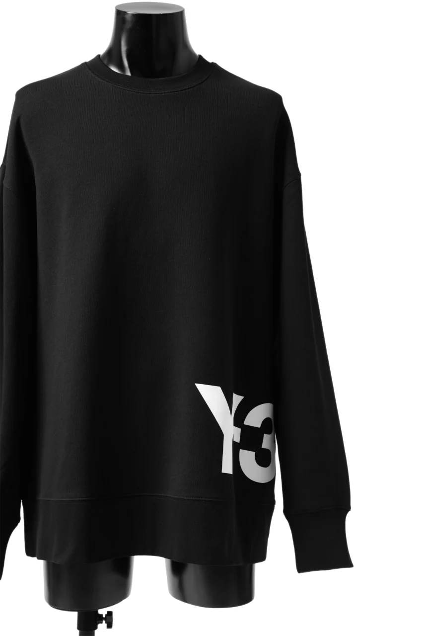 Y-3 Yohji Yamamoto BIG LOGO SWEAT TOP / FRENCH TERRY (BLACK) - Image 12