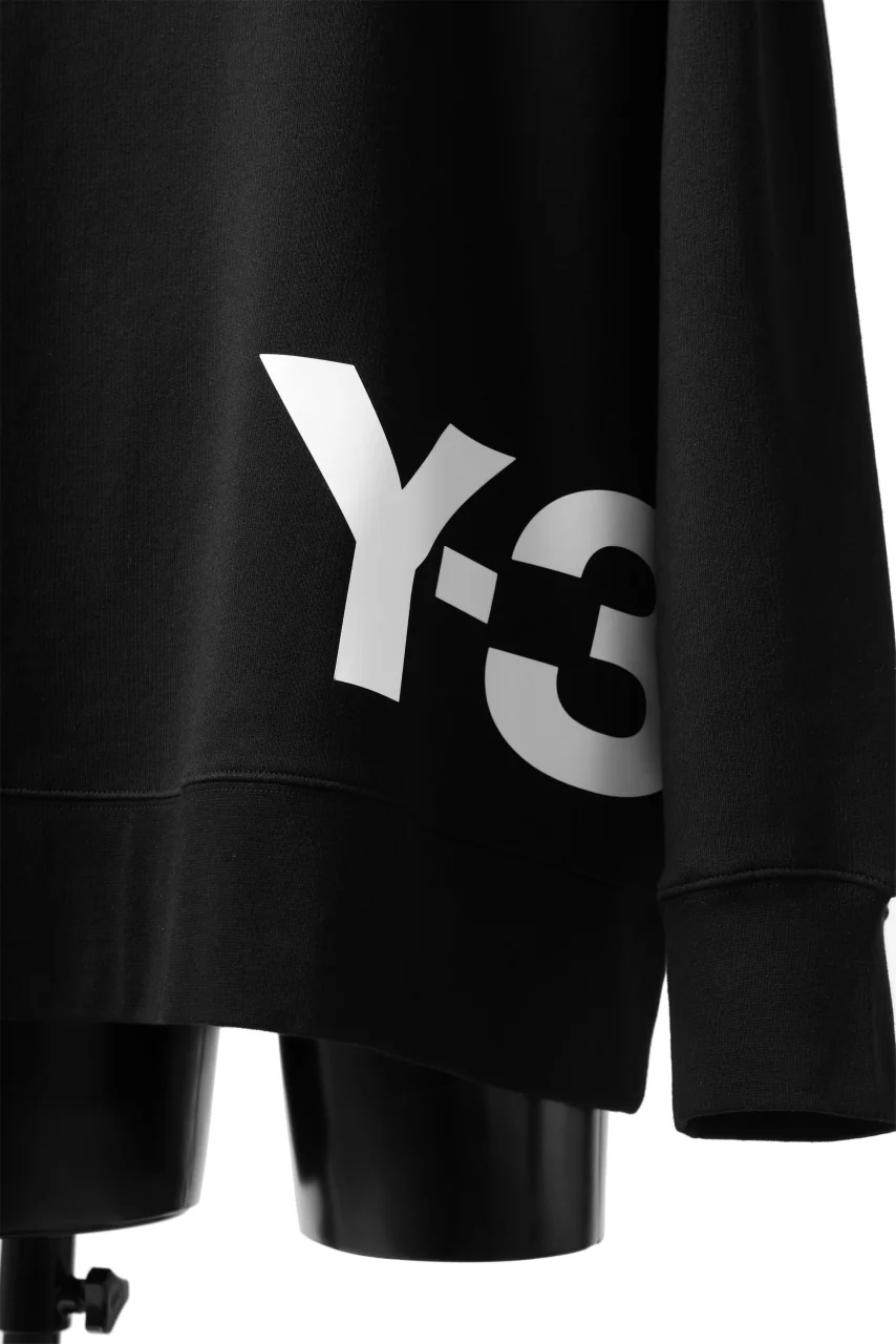 Y-3 Yohji Yamamoto BIG LOGO SWEAT TOP / FRENCH TERRY (BLACK) - Image 15