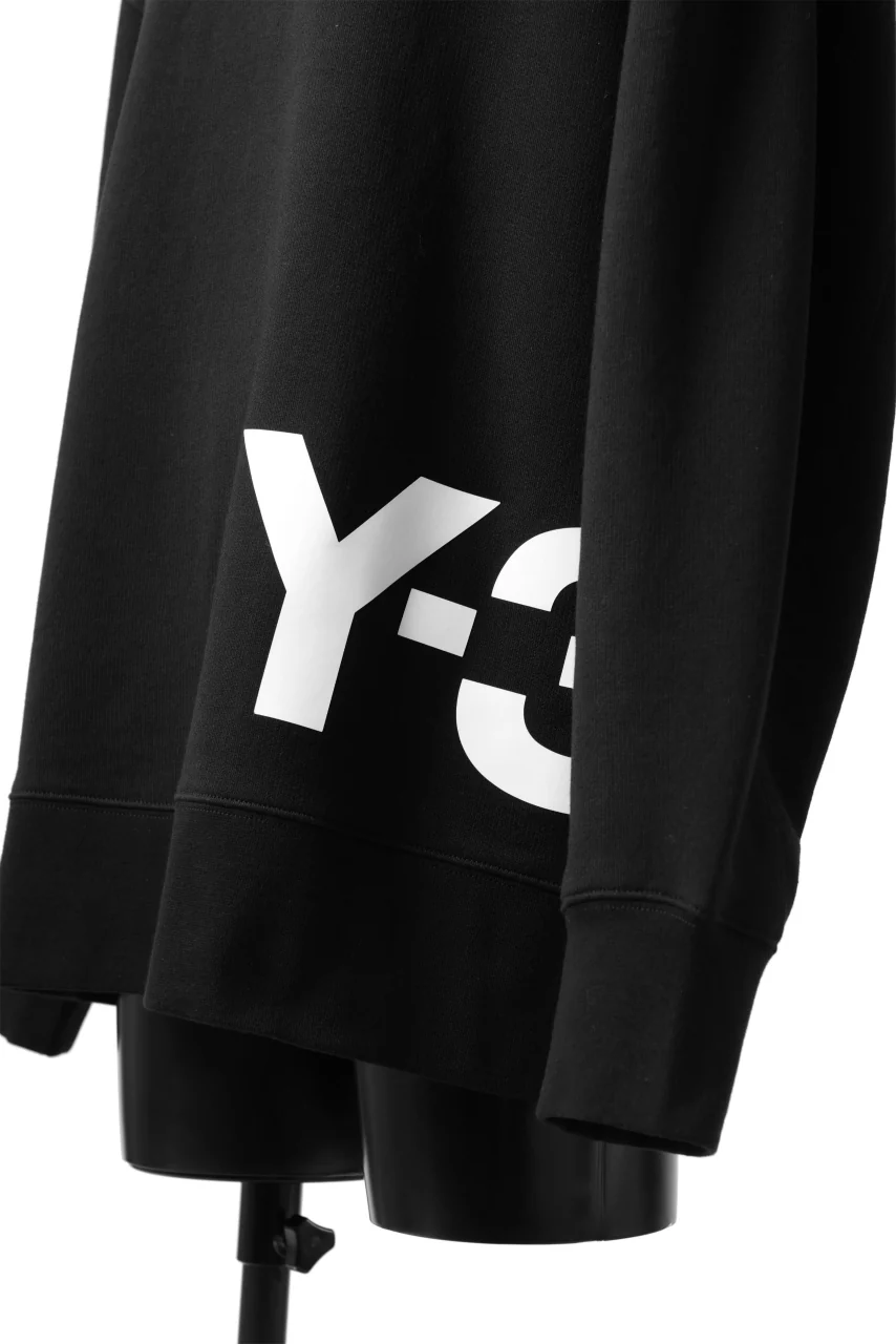 Y-3 Yohji Yamamoto BIG LOGO SWEAT TOP / FRENCH TERRY (BLACK) - Image 16